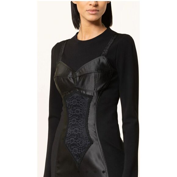 Dolce & Gabbana Black Midi Sheath Dress Made in Italy NWOT Size 36/0 - Picture 4 of 12